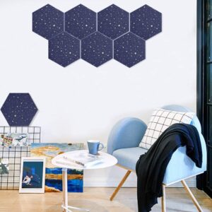 HyFanStr Felt Pin Board Wall Bulletin Board, Hexagon DIY Memo Board Notice Board Decorative Board for Office Bedrooms - 8 Pieces