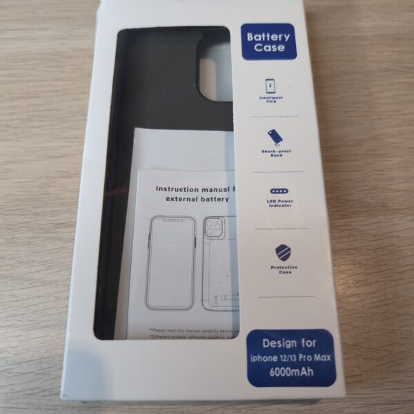 Sitong Battery Case iPhone 12 Pro Max & 13 Pro Max 6000mAh Charging Case Black