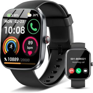 Smart Watch Fitness Tracker, 1.91" HD Bluetooth 5.4 Calling Smartwatch for Men Women, Black - Sourdov