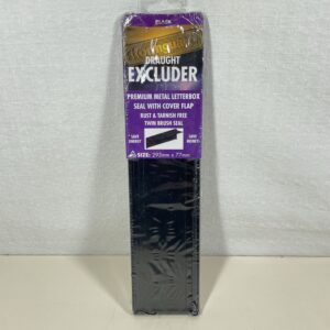 Stormguard Internal Metal Letter Box Brush Cover with Flap Black, 293 x 77 mm - 06SR0310000W 06SR0310000BL