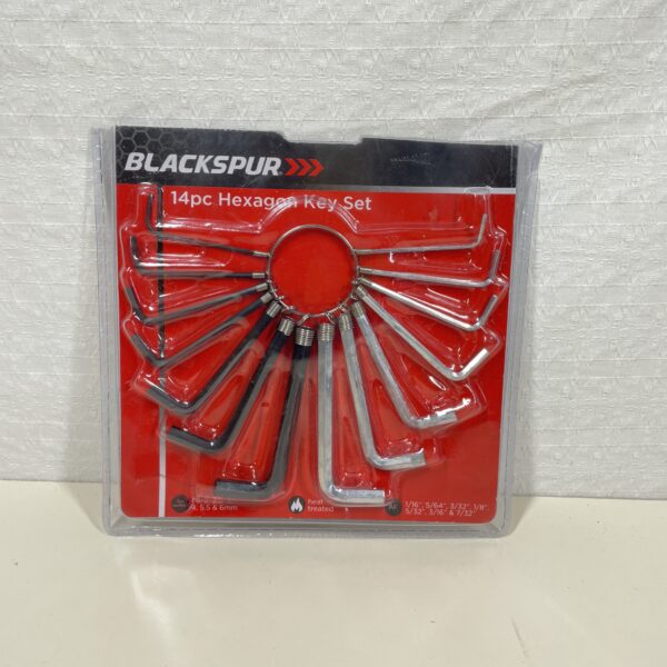 14 Piece New Imperial Wrench Allen Hex Key Set with Key Ring
