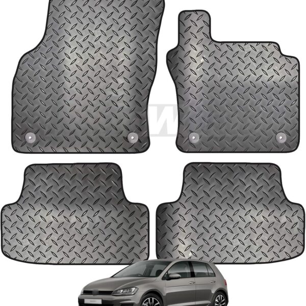 Carsio Car Mats Set for VW Golf MK7 2012-2018 Rubber Tailored 4 Piece - No Clips