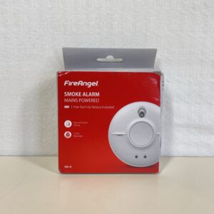 FireAngel SW1-R Mains Smoke Alarm for Home, Interlinked, Hard Wired Smoke Alarms for Home with Backup Battery, Test Button and LED Indicators, 1-Pack