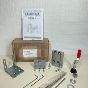 Pocket Hole Jig Kit, 15 Degree Angle Oblique Hole Drilling Guide Woodworking Pocket Hole Screw Jig Aluminum Alloy Drill Puncher Carpentry Locator