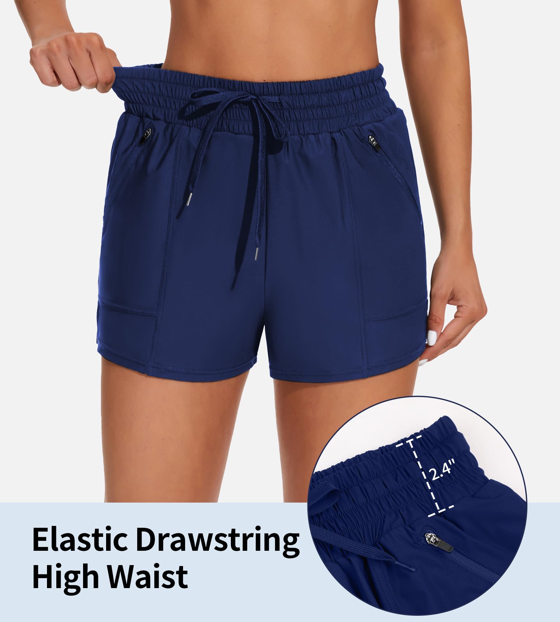 Attraco Women's Swim Shorts High Waisted Board Shorts Bikini Bottom Size L - Image 8