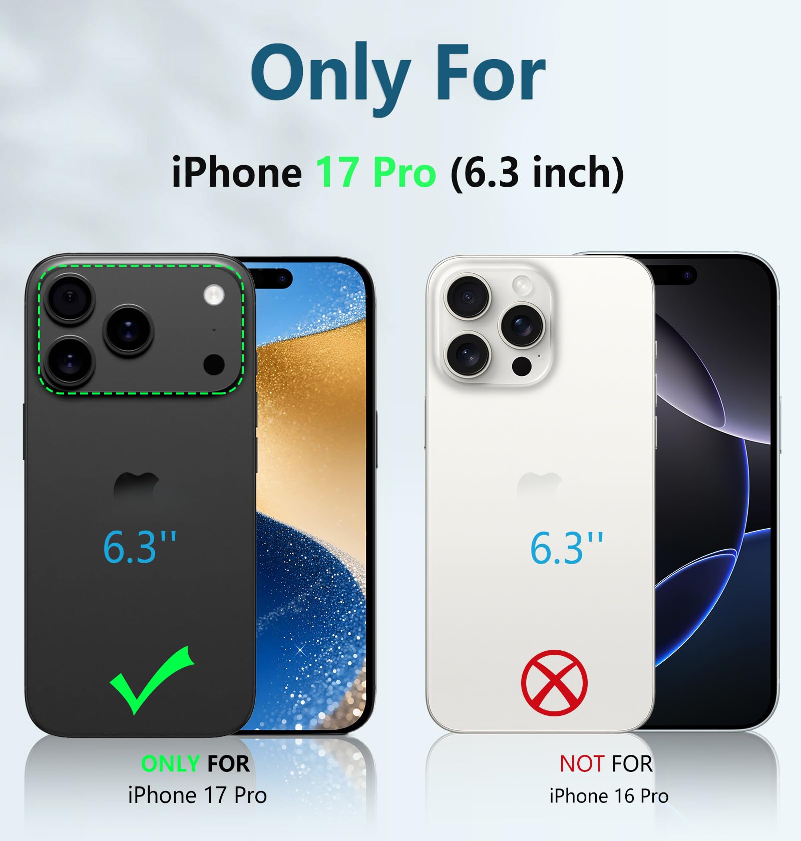 FNTCASE iPhone 17 Pro Case Military Grade Shockproof Kickstand Cover Black - Image 6