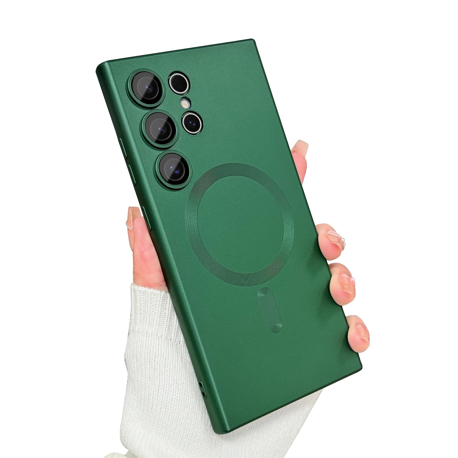 Samsung Galaxy S24 Ultra Case Magnetic Slim TPU Shockproof Camera Lens - Green