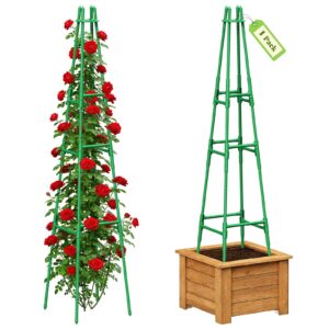 Garden Obelisk Trellis Rustproof Metal Plant Support – 162cm
