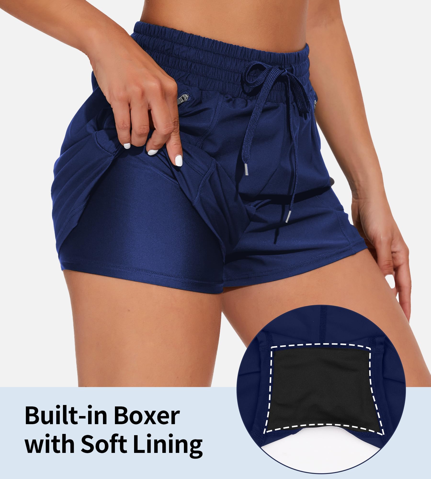 Attraco Women's Swim Shorts High Waisted Board Shorts Bikini Bottom Size L - Image 7