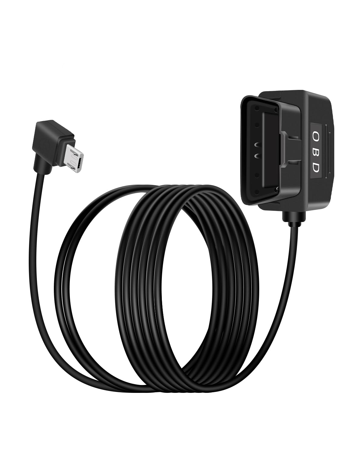 OBD-II Hardwire Power Cable USB Micro Adapter Switch 12-24V to 5V 3.5m 90°