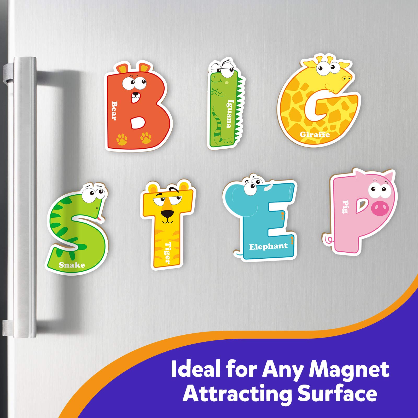 Magnetic Letters 26Pcs Jumbo ABC Alphabet Fridge Magnets Kids Toy Set - Coogam - Image 7