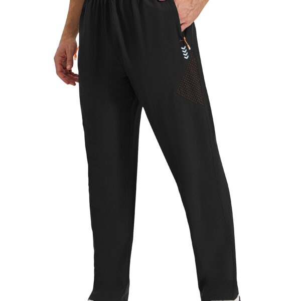 Men's Tracksuit Bottoms Joggers Zip Pockets Lightweight Running Black XL