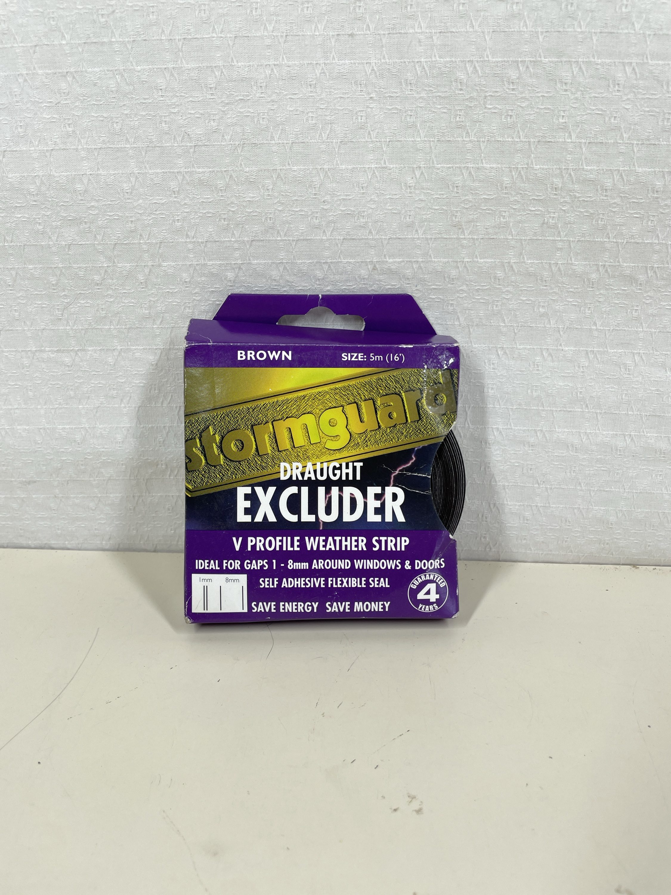 Stormguard 05SR180005MB 5m Self-Adhesive ' V ' Seal Tape Draught Excluder - Brown
