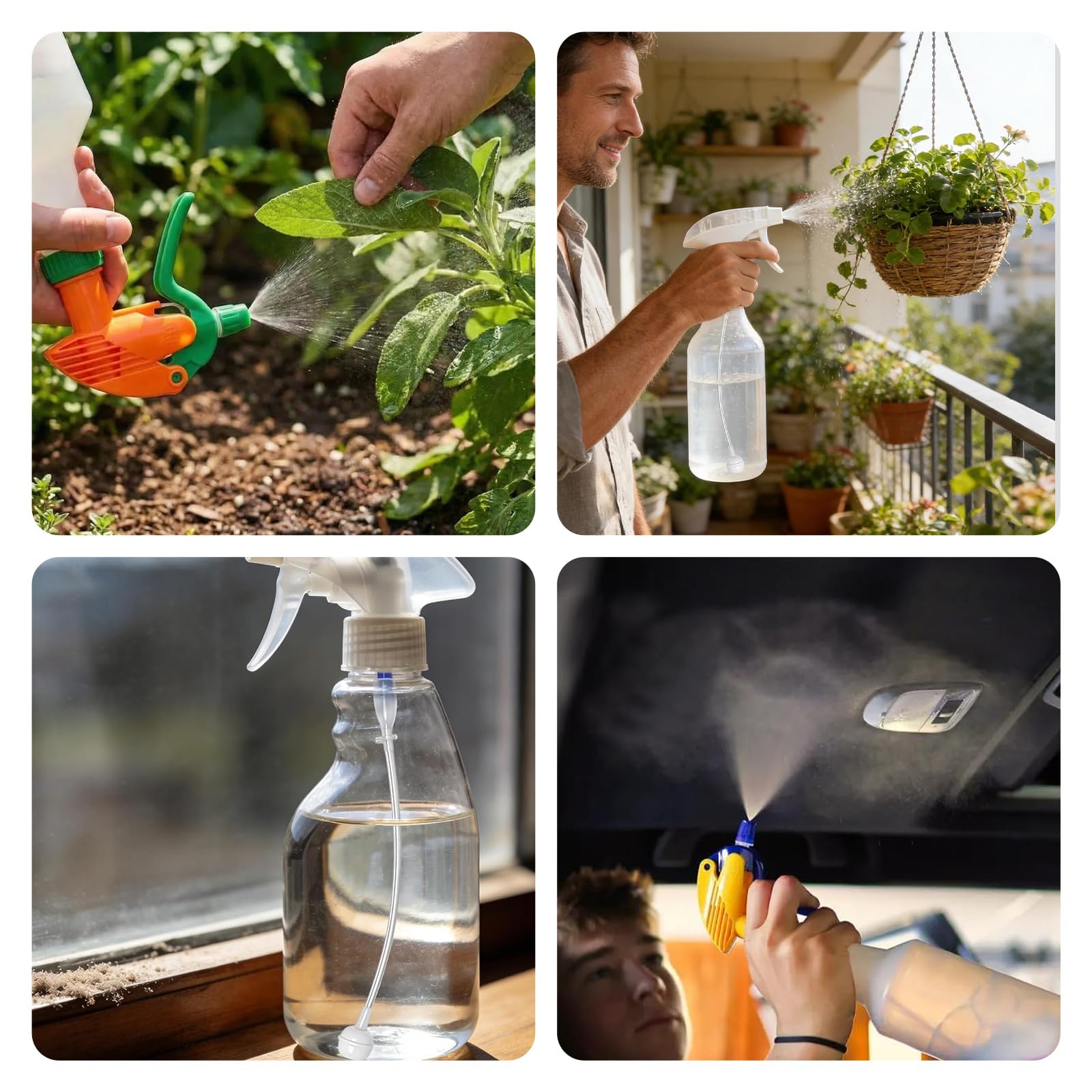 3Pcs 360° Spray Bottle Adapter Universal Fit Weighted Tube Sprayer Head - Image 2