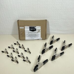 15-Piece Steel Spring Clamp Set - 10 Pieces 1.91 cm, 5 Pieces 2.54 cm, AmazonBasics