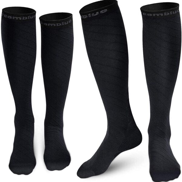 CAMBIVO Compression Socks 2 Pairs Women & Men Flight Travel Running Sports