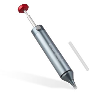 Desoldering Pump Solder Sucker Aluminium Body Heat-Resistant Nozzle One-Hand Operation – Silver