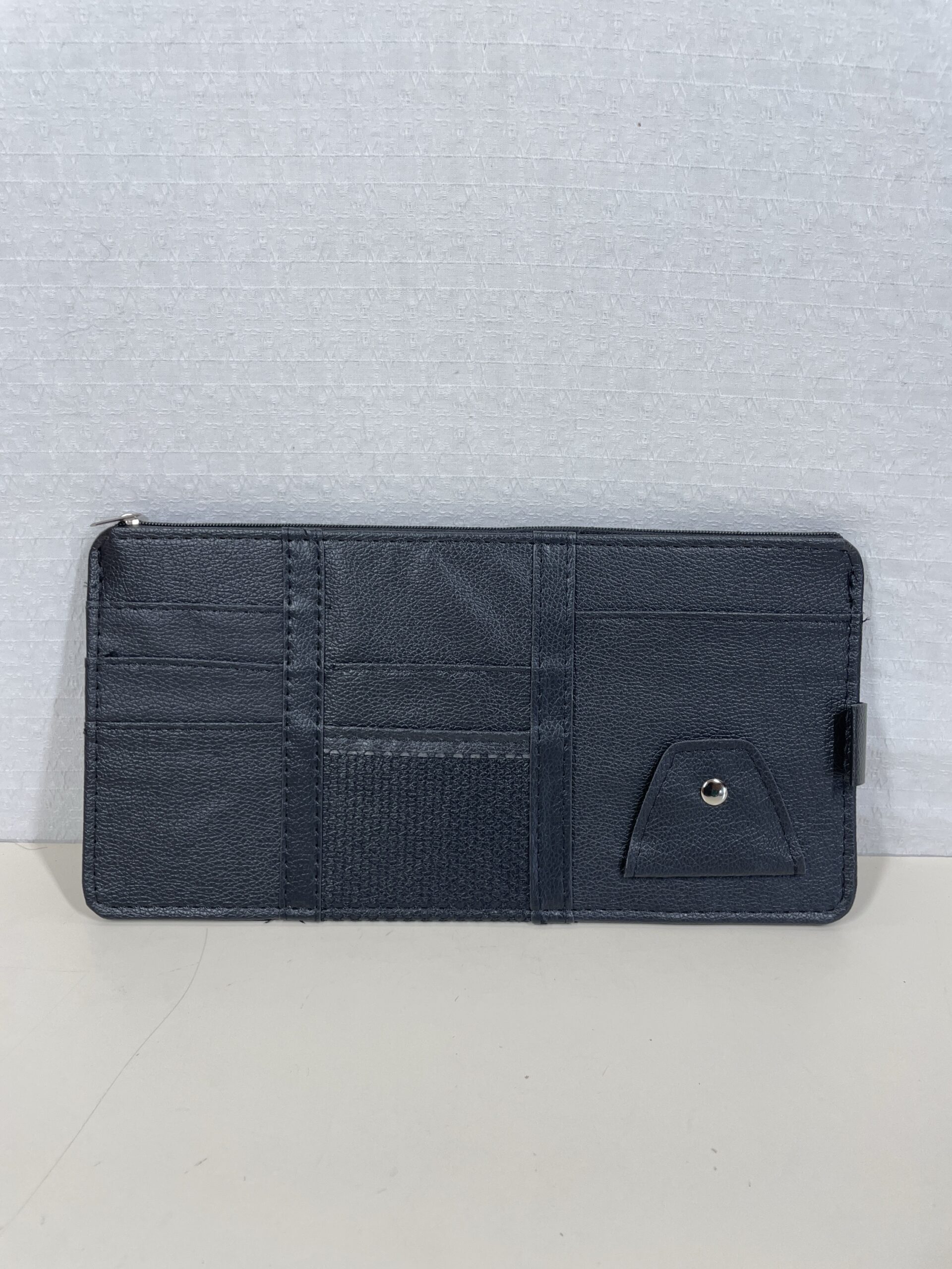 Car Sun Visor Organiser PU Leather Multi-Pocket Storage Pouch Universal - Image 3