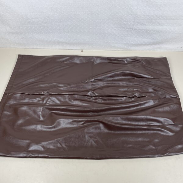PU Leather Skirt Women's High Waist Bodycon Pencil Midi Coffee Brown XL