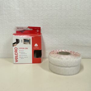 VELCRO Brand Stick On White Tape, Hook and Loop Tape Self Adhesive Fastener Roll - 20mm x 2.5m. Cut-To-Length Strong & Secure Adhesive Strips - Perfect Home, Office & Garage Fasteners Solution