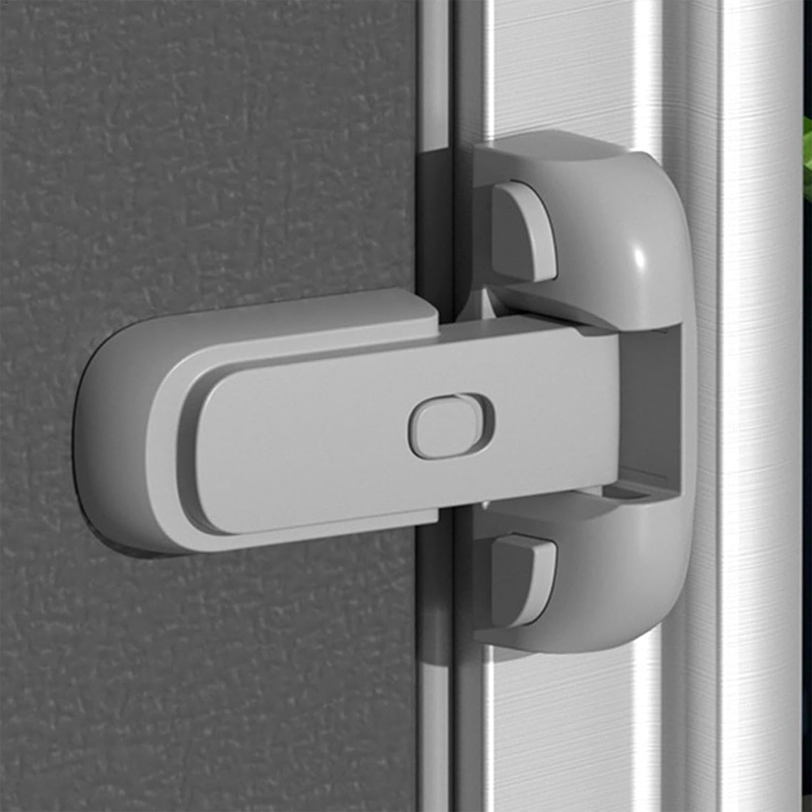 Refrigerator Door Lock Child Proof Safety Latch Grey Fridge Cupboard Guard - Image 2