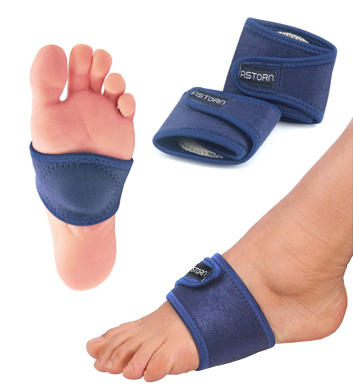 Astorn Arch Support Brace Set of 2 Plantar Fasciitis Gel Compression Sleeve - Image 5