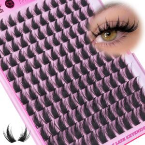 Wispy Cluster Eyelash Extensions Manga 144pc 10-18mm Curly Individual Lashes DIY – Natural