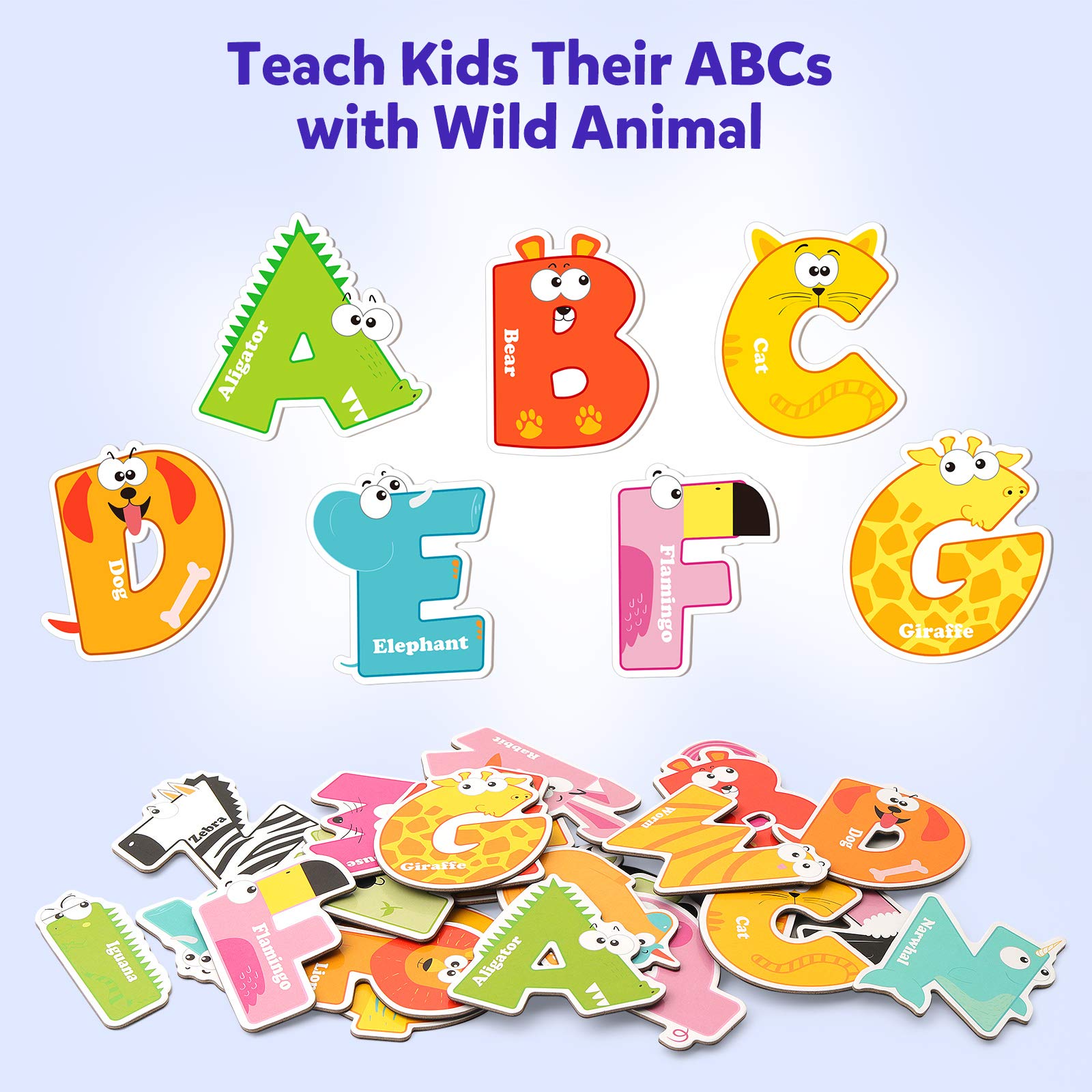 Magnetic Letters 26Pcs Jumbo ABC Alphabet Fridge Magnets Kids Toy Set - Coogam - Image 4