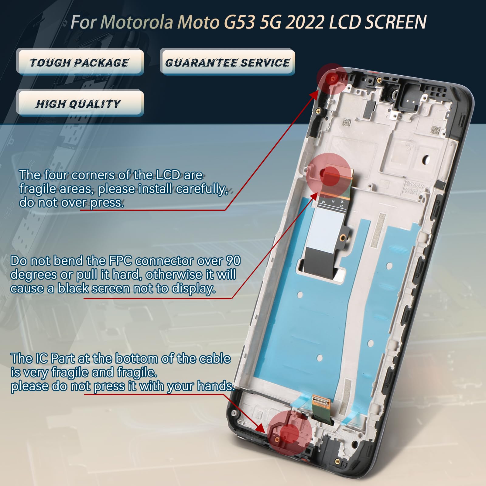 Motorola Moto G53 5G LCD Touch Screen Replacement Digitizer & Tools XT2335 - Image 6