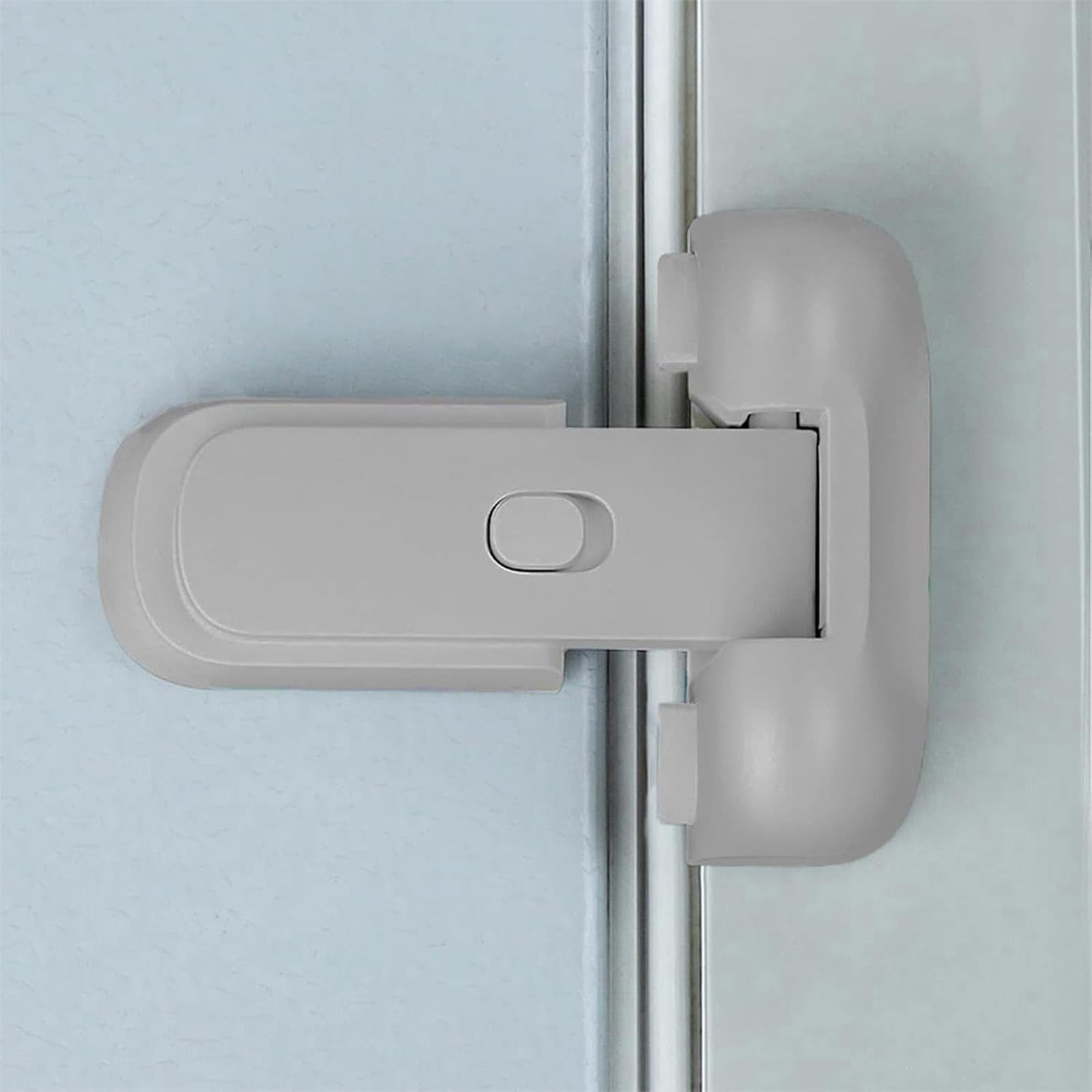 Refrigerator Door Lock Child Proof Safety Latch Grey Fridge Cupboard Guard - Image 3