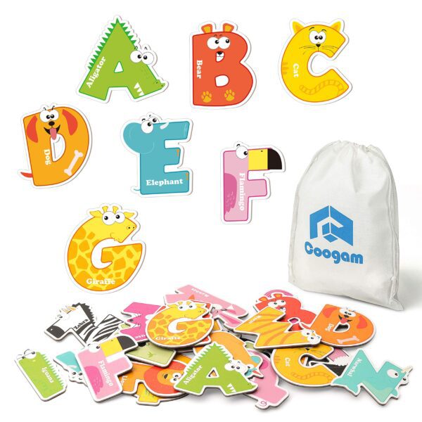 Magnetic Letters 26Pcs Jumbo ABC Alphabet Fridge Magnets Kids Toy Set - Coogam