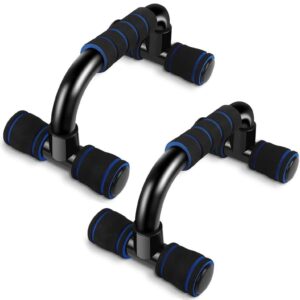 Push-Up Bars Pair Cushioned Foam Grip Non-Slip Sturdy Pushup Handles – Blue