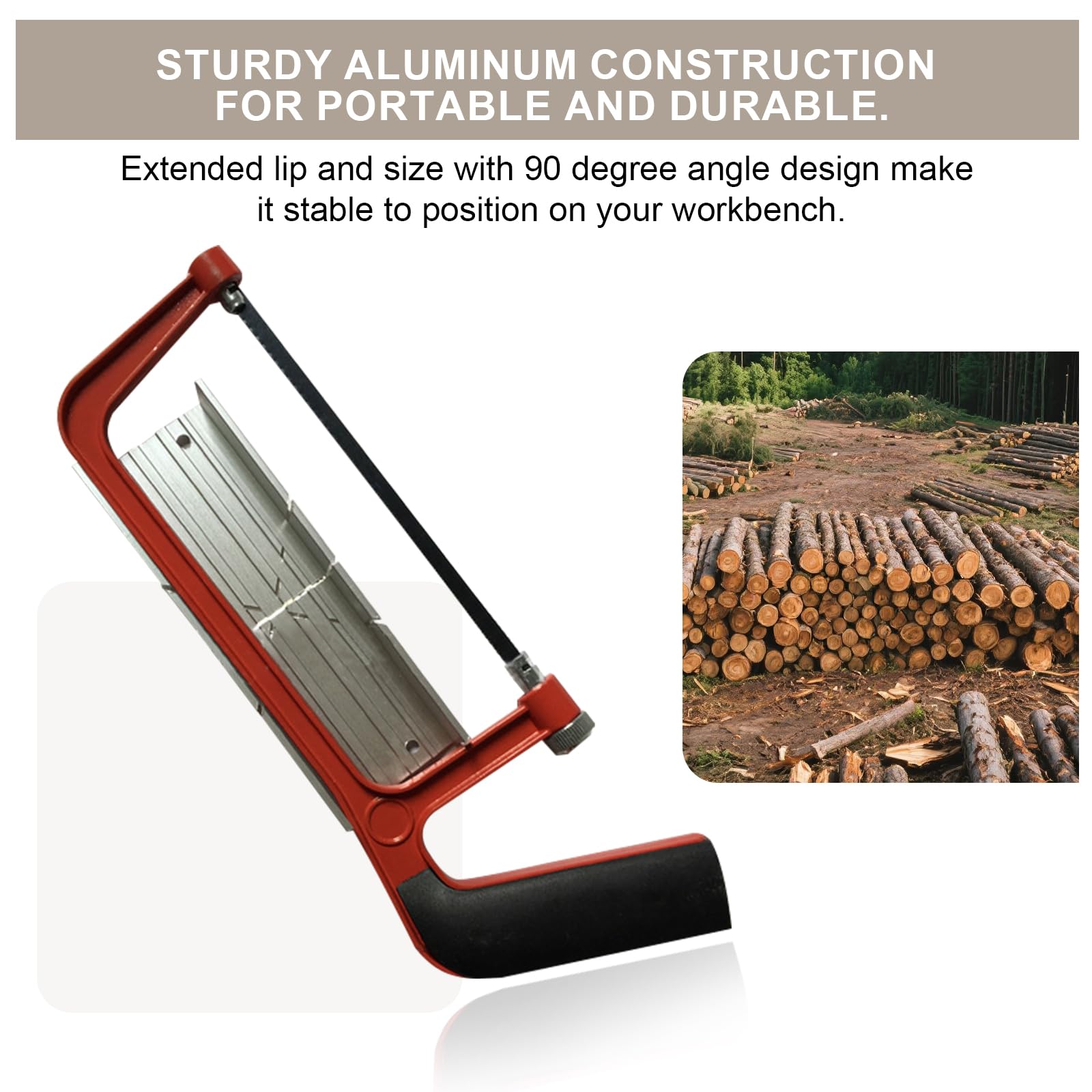 Aluminium Mitre Box 135mm 3-Angle Coving Tool with Manual Saw - Image 3