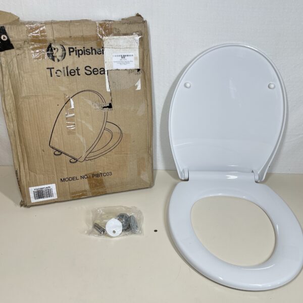 Pipishell Soft Close Toilet Seat White O Shape Quick Release