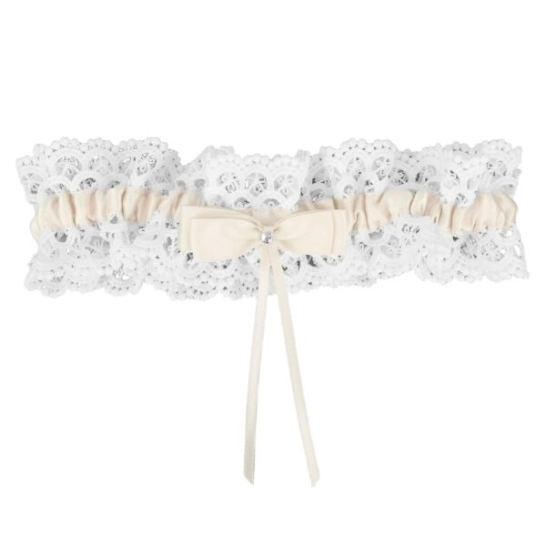 Lace Bridal Wedding Garter Stretch Bow Accessory Navy Blue