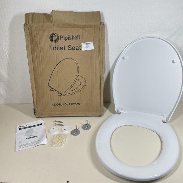 Pipishell Soft Close Toilet Seat White O Shape Quick Release Top Fix