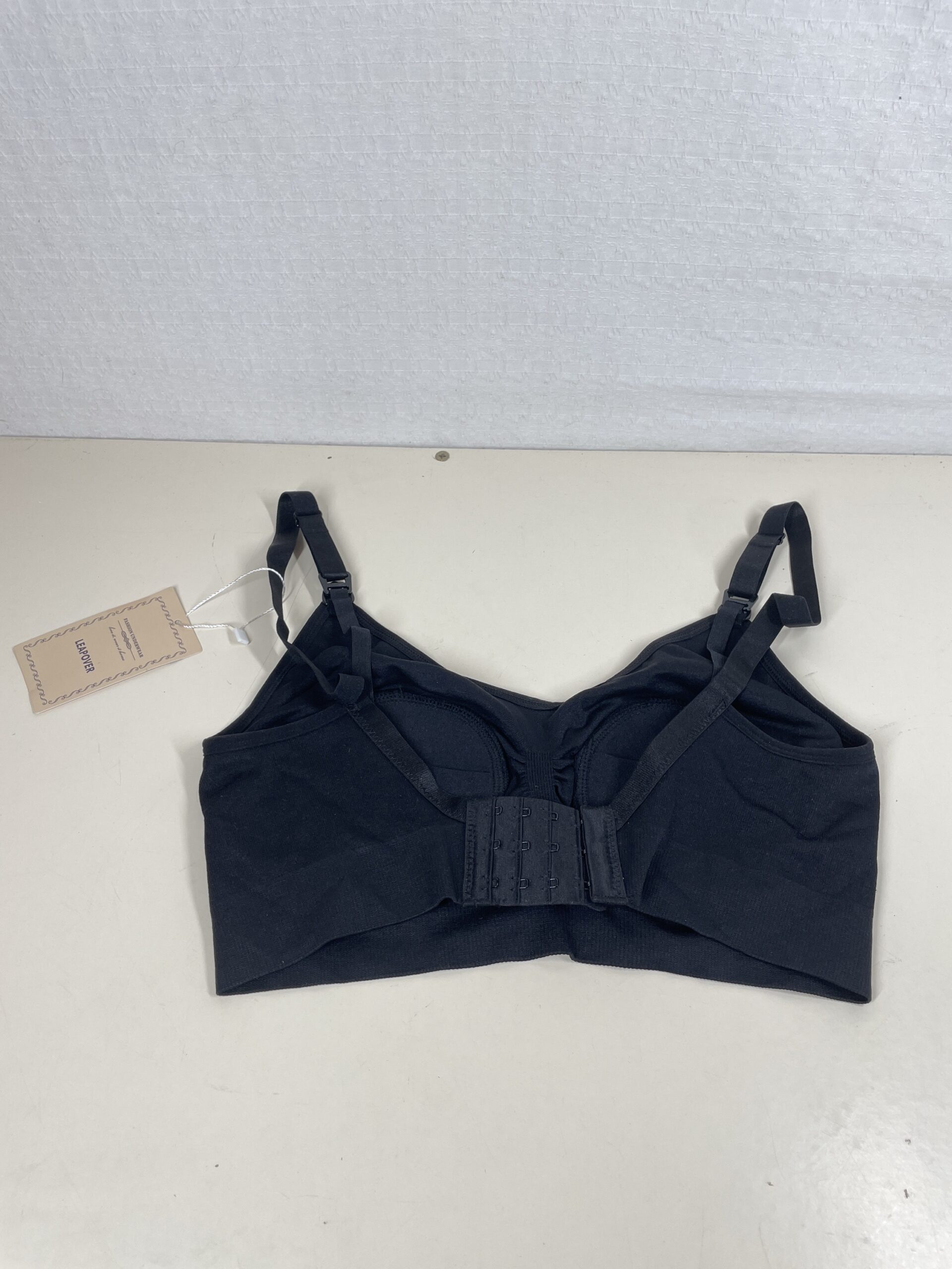 LEAPOVER Nursing Bra Black M Adjustable Maternity for Hands Free Breast Pump - Image 5