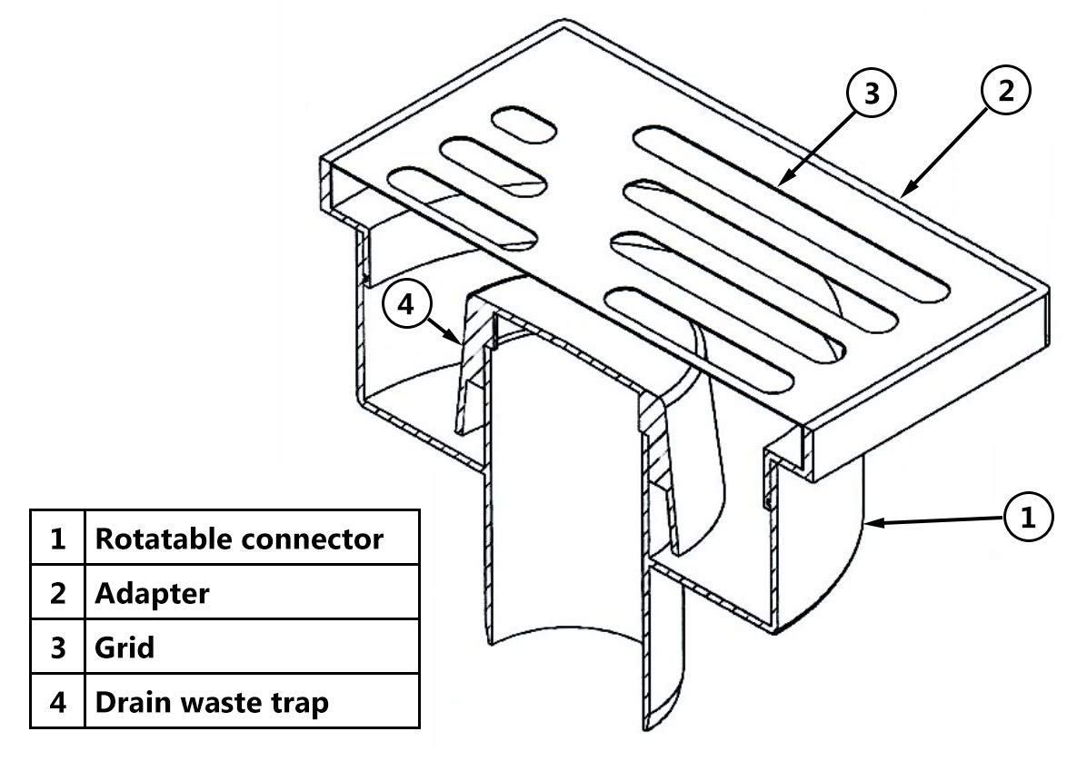 Bottom Outlet Stainless Steel Drain Gully Grid 150x150mm Floor Waste Trap - Image 5