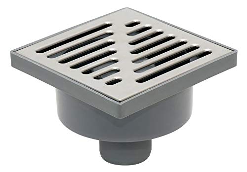 Bottom Outlet Stainless Steel Drain Gully Grid 150x150mm Floor Waste Trap
