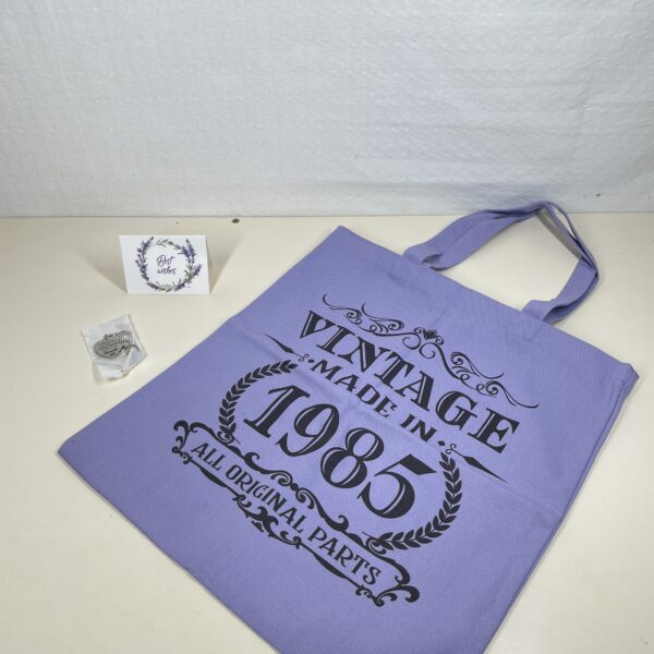 Birthday Gift Bag Set Canvas Keychain & Card, 1985 - Vintage One Size