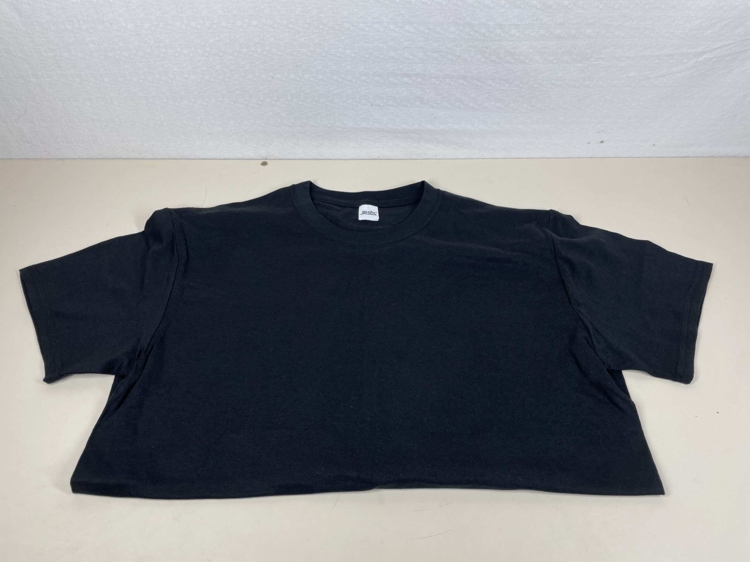 Women's Cotton T-Shirt Short Sleeve Round Neck Loose Fit Black M - Image 2