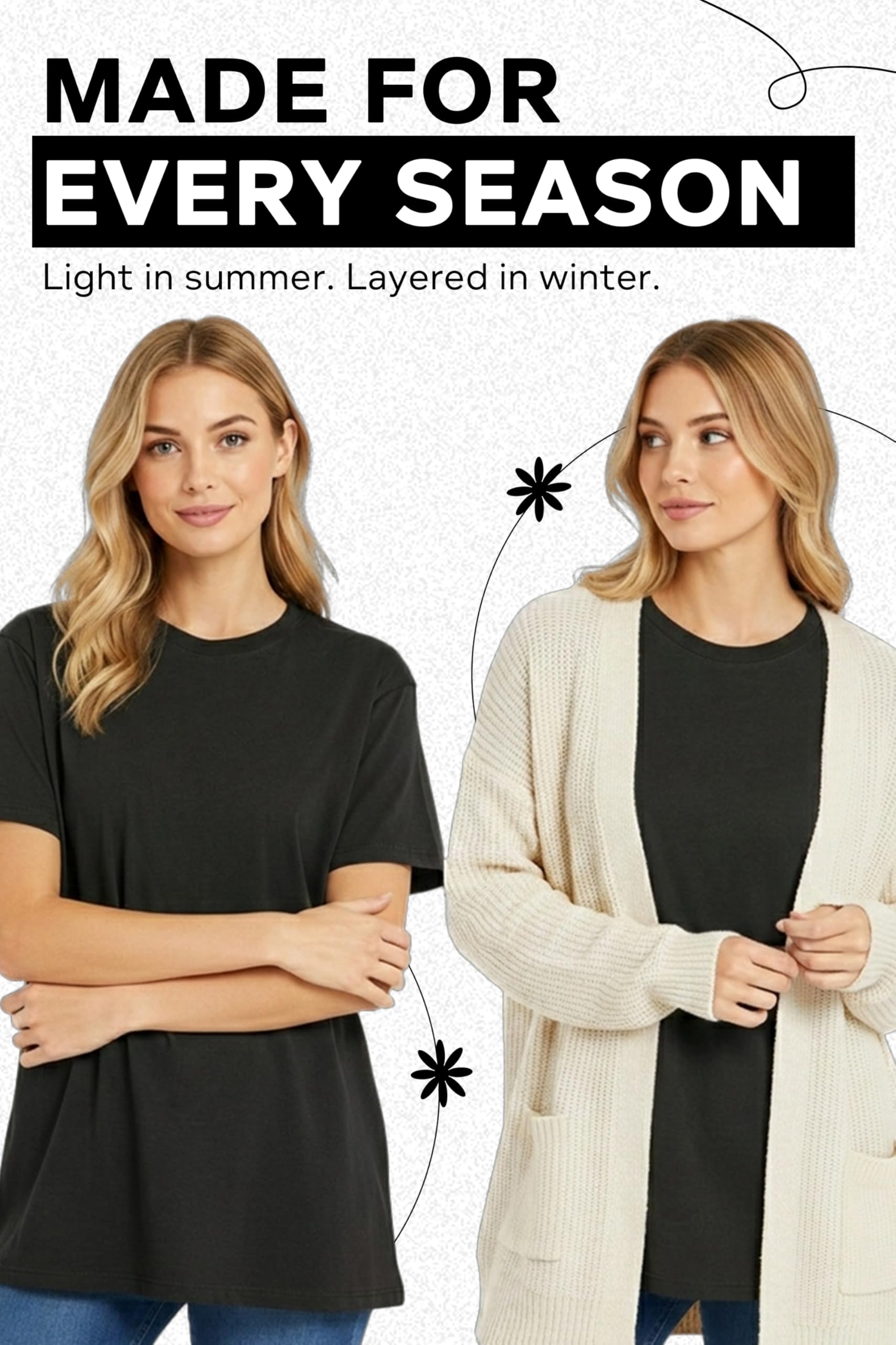 Women's Cotton T-Shirt Short Sleeve Round Neck Loose Fit Black M - Image 7
