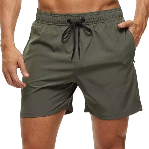 Men's Board Shorts Size 44 Quick Dry Water Repellent Mesh Lining Army Green