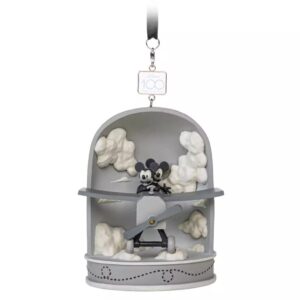 Mickey and Minnie Disney100 Eras Sketchbook Hanging Christmas Ornament, Plane...