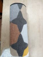 Monaco Style, Non-slip Floor Rug - Gold Oval Pattern