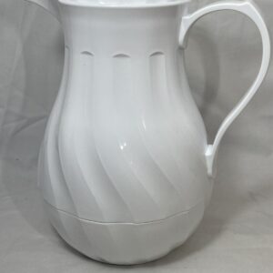 Olympia Insulated Swirl Jug in White with Screw ?ap - Plastic - 2 LTR 70 Oz