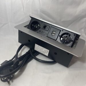 (EU PLUG!!) Emuca Retractable Recessed Power Strip, can be set into the desk,...