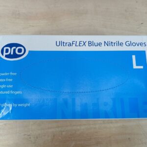 Pro Ultraflex Blue Nitrile Gloves Large - Case of 5 packs (500 Gloves)